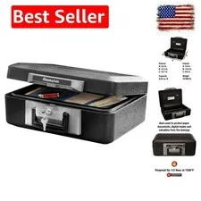 Fireproof Safe Box with Key Lock, Chest Safe with Carrying Handle to Secure M...