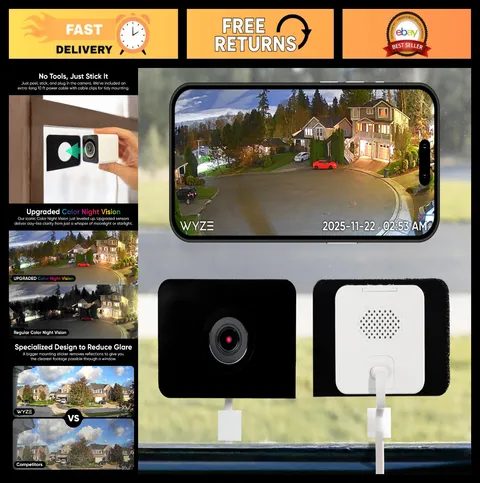 Indoor HD Security Camera with Color Night Vision, AI Motion Detection, WiFi, Al