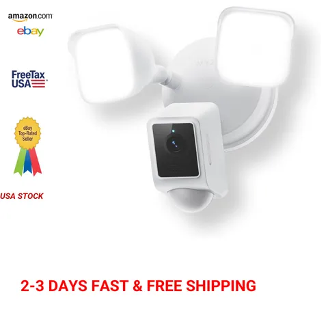 Outdoor Security Camera Floodlight Sensor 2K HD Color Night Vision 2800 Lumen