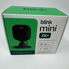 Blink Mini 2K+ Indoor Outdoor Plug-In Security Camera Black Color Night Vision