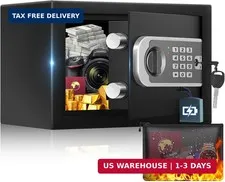[UPGRADED] Small Safe Box for Home, 0.30 Cuft Mini Safes with Fireproof Waterpro