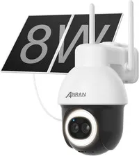 AOV 24/7 Recording Solar Security Camera Outdoor,5Mp Wifi Surveillance Wireless