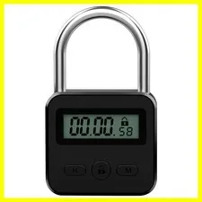 Metal Timer Lock - Electronic Time Padlock with LCD Display - USB Rechargeabl...