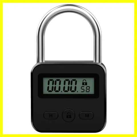 Metal Timer Lock - Electronic Time Padlock with LCD Display - USB Rechargeabl...
