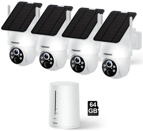 Solar Security Cameras Wireless Outdoor, WiFi, 2K, 360° Coverage, Color Night...