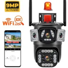 Dual Lens 4K HD Wireless WiFi Outdoor Pan/Tilt Home Security Camera Night Vision