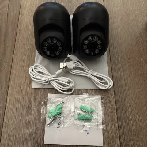 Set of (2) CAMERAS WIFI PANORAMA SMART CAMERA Model CL201 INDOOR WHITE