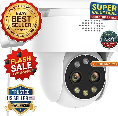 3K WiFi Security Wireless Camera Indoor/Outdoor 360° Coverage Pan&Tilt
