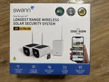 Swann MaxRanger Version 2 4K Solar Wireless Security System Base Station + 2 Cam