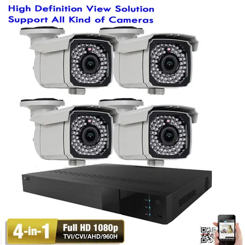 4xCH HighEnd 2.6MP 1080P 4-in-1 DVR 66IR 2.8-12mm Varifocal Security Camera 1