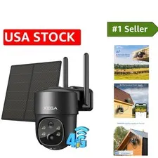 4G LTE Solar Camera - Outdoor Surveillance with HD Night Vision & Alerts