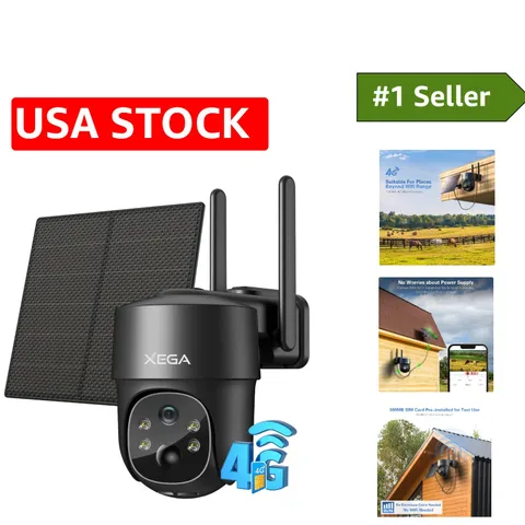 4G LTE Solar Camera - Outdoor Surveillance with HD Night Vision & Alerts