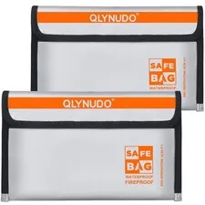 Fireproof Money Bag for Cash (2 Pack, 8x5"), Basic, small-grey+small-grey