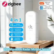 Tuya 10G 4 in 1 Human Motion Sensor Zigbee MmWave Radar Detector with Luminance 