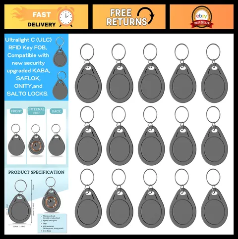 100pcs Ultralight NFC Key Fobs RFID Tags 13.56MHz Contactless Tokens for Locks