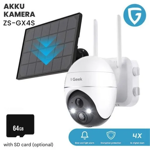 ieGeek 5MP Security Cameras Wireless Outdoor with 64GB Card, Solar WiFi 360° PTZ