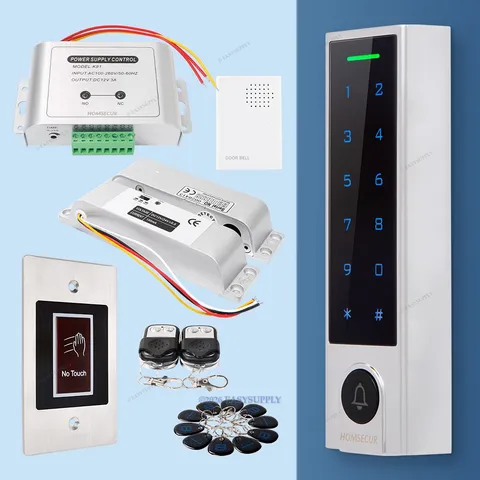 HOMSECUR Gate Door Access Control System Set PIN RFID Fobs Unlock Touchpad