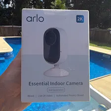 Arlo Essential Indoor Camera 2nd Gen 2K Wi-Fi Wired Night Vision VMC3060