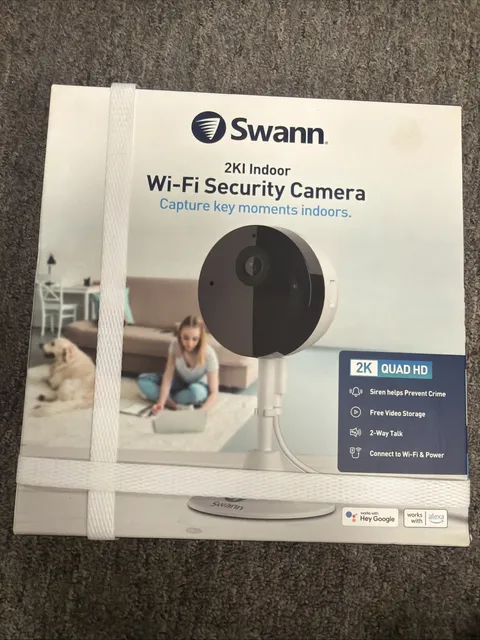 (2) Swann SWIFI-2KICAM-US 2K Quad HD Indoor WIFI Security Camera - White NEW