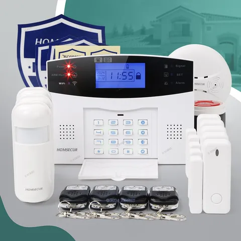 HOMSECUR Wireless WIFI 4G GSM Burglar Intruder Alarm System IOS/Android APP