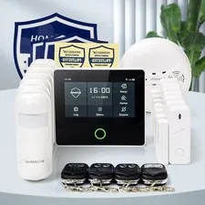 HOMSECUR Wireless WIFI 4G GSM SMS Autodial Burglar Intruder 4.3" Alarm System