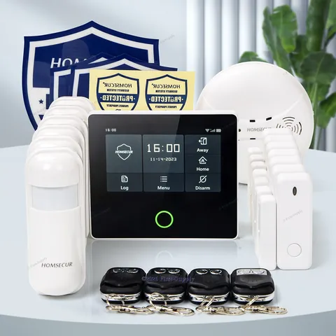HOMSECUR Wireless WIFI 4G GSM SMS Autodial Burglar Intruder 4.3" Alarm System