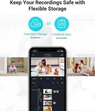 White - blurams dome lite 2 Security Camera, 2K Indoor Camera 360° Pet Camera