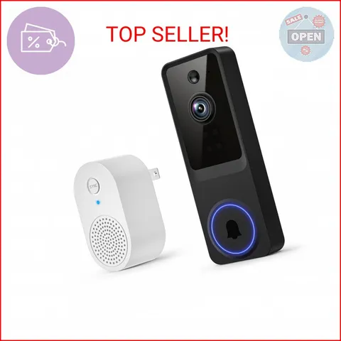 1080p Wireless Video Doorbell Camera with Smart AI Human Detection, Two-Way Audi