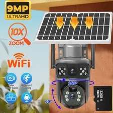 Solar Camera Outdoor WiFi Wireless 2K Security Night Vision PTZ Surveillance LOT