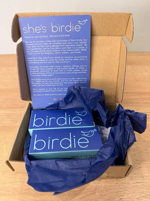 2 Pack She Birdie The Original Personal Safety Alarm Black & Rose Key Chain NEW!