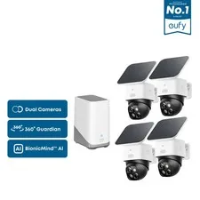 NEW eufy Security SoloCam S340 4-Cam Camera Kit w/ HomeBase S380
