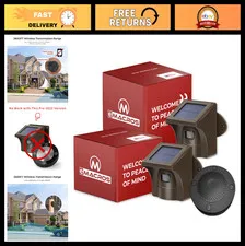 Solar Wireless Driveway Alarm System - 1/2 Mile Range, 2 Weatherproof Sensors, M