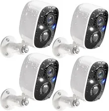 GMK Security Cameras Wireless Outdoor 4 Pack 2K Battery