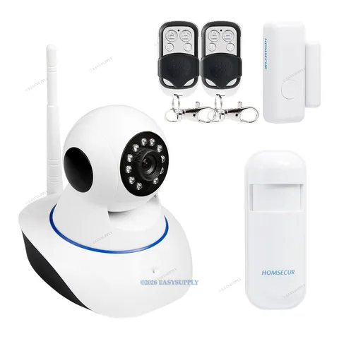 WIFI HD IP Kamera Schwenken&Neigung Steuerung + Funk Türsensor Für Alarmanlage