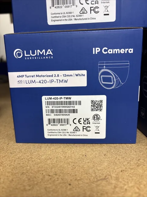 Luma Surveillance LUM-420-IP-TMW 4MP IP Turret Motorized Zoom 2.8-12mm White