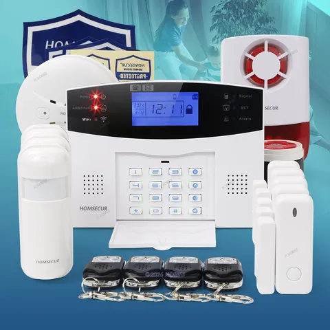 HOMSECUR APP Controlled Wireless WIFI 4G GSM SMS Autodial Home Alarm System