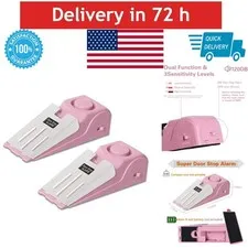 HNHMT 2 Pack Portable Door Stop Alarm 120dB Security Device Pink