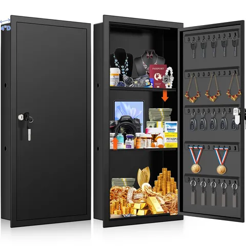 29.53" H Wall Safes Between 16" Studs with 2 Removable Shelf, Lockable In Wal...