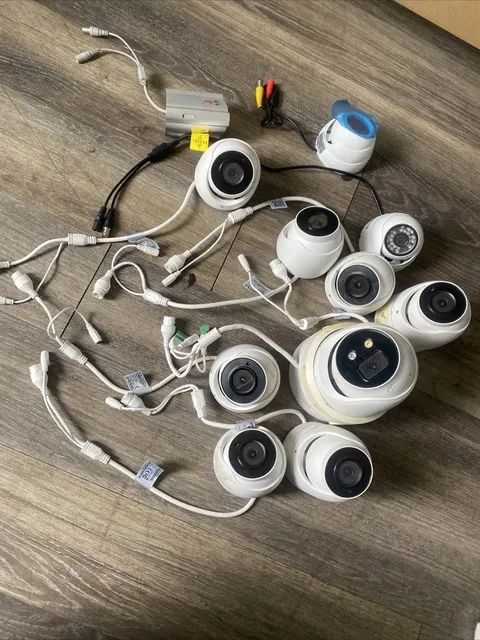 Lot Of 11 Mixed IR Outdoor Security Cameras READ *USED*