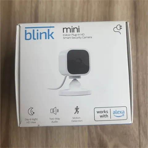 Blink Mini 1080p Indoor Plug-In Wi-Fi Camera Motion/2-Way Audio Alexa White