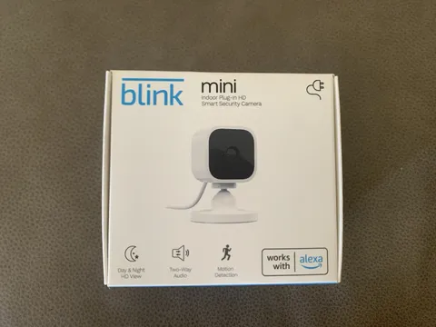 Blink Mini Compact indoor plug-in smart security camera 1080p HD, New/Sealed