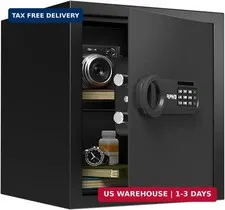Small Home Safe Box,Personal Safe,Metal Money Safes for Home,1.2 CuFt