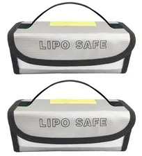 2PCS 185x60x75mm Fireproof Explosion Proof LiPo Battery Safe Guard Bags Set