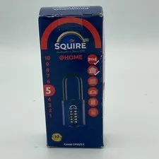 SQUIRE COMBI CP50/2.5 COMBINATION PADLOCK.63mm long / 8mm dia shackle. Recodable