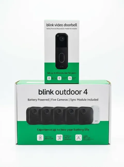 5 Blink Outdoor4 Wireless Camera Security & Blink Video Doorbell Bundle Sealed