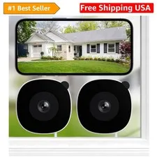 2K No Drill Window Camera-2 Pack 2.4Ghz & 5Ghz WiFi Dome Cameras for Home Sec...