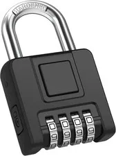 [Hardened] Outdoor Combination Lock,  Heavy Duty Weatherproof Padlock | One-Push