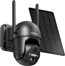 SEHMUA Solar Security Camera Wireless Outdoor 2K WiFi PTZ Home Surveillance Syst