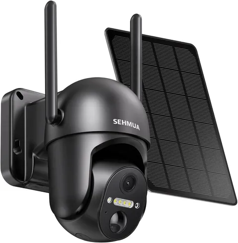 SEHMUA Solar Security Camera Wireless Outdoor 2K WiFi PTZ Home Surveillance Syst