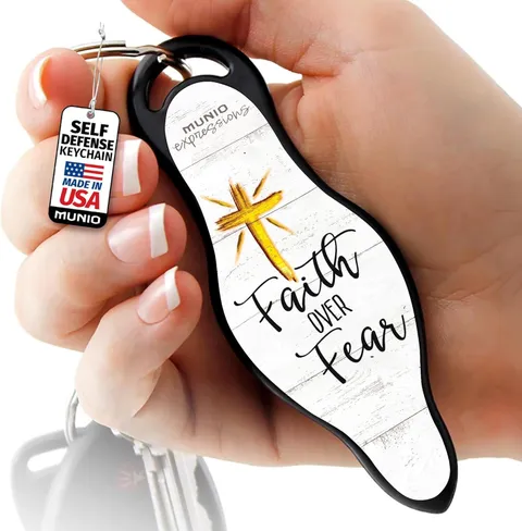 Faith Over Fear Kubotan MUNIO Keychain Self Defense